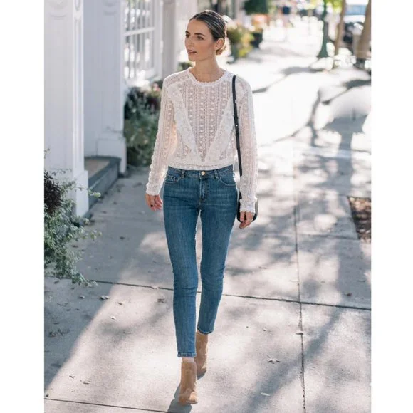 Sézane Parisian Perfect Slim High Waisted Skinny Blue Denim Jeans High Rise - 29 - Picture 11 of 13